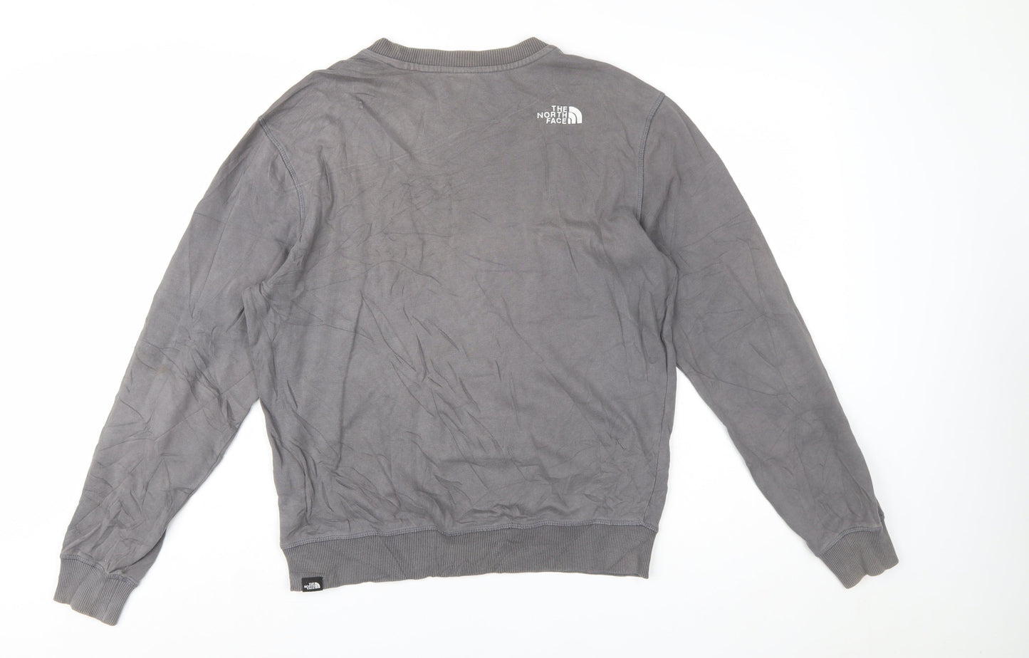 The North Face Men's Grey Crew Neck Cotton Sweatshirt M Regular Fit