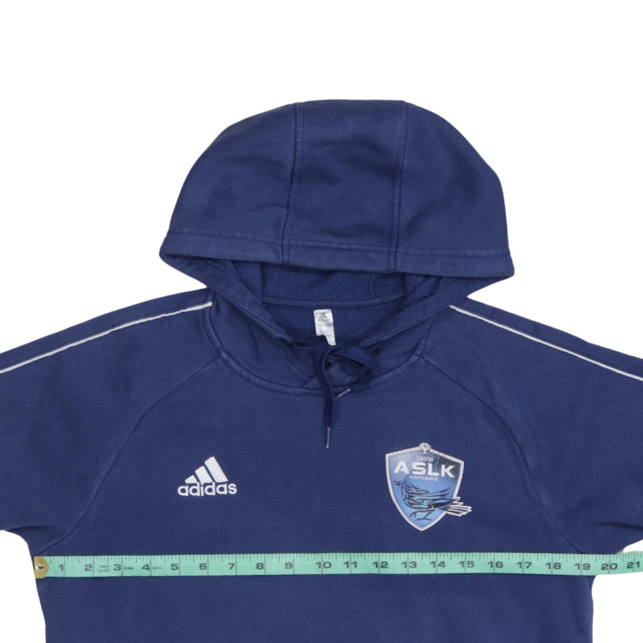 Adidas Men's Blue Pullover Hoodie Small Embroidered Sports Design