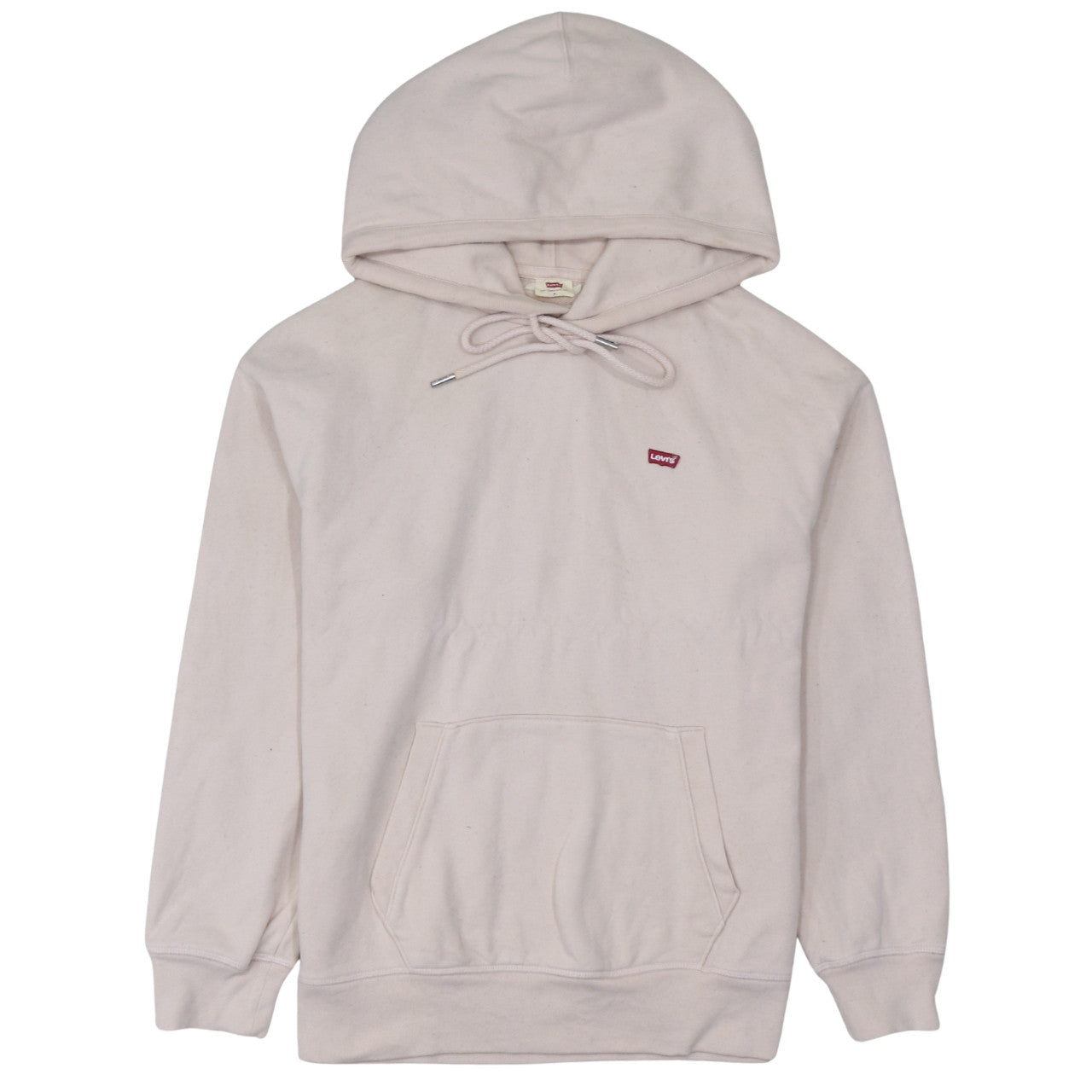 Levi's Men's Beige Pullover Hoodie Size M Logo Fleece Sweatshirt