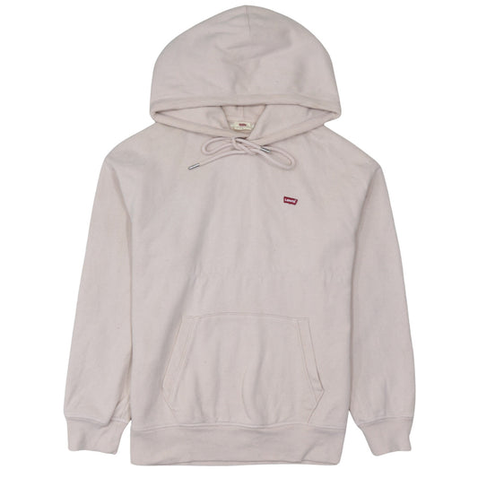 Levi's Men's Beige Pullover Hoodie Size M Logo Fleece Sweatshirt