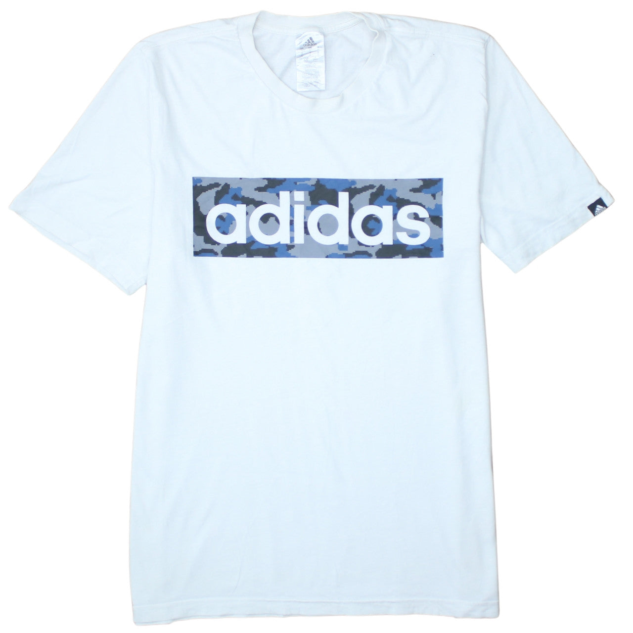 Adidas Men's White Large Graphic Logo Short Sleeve T-Shirt