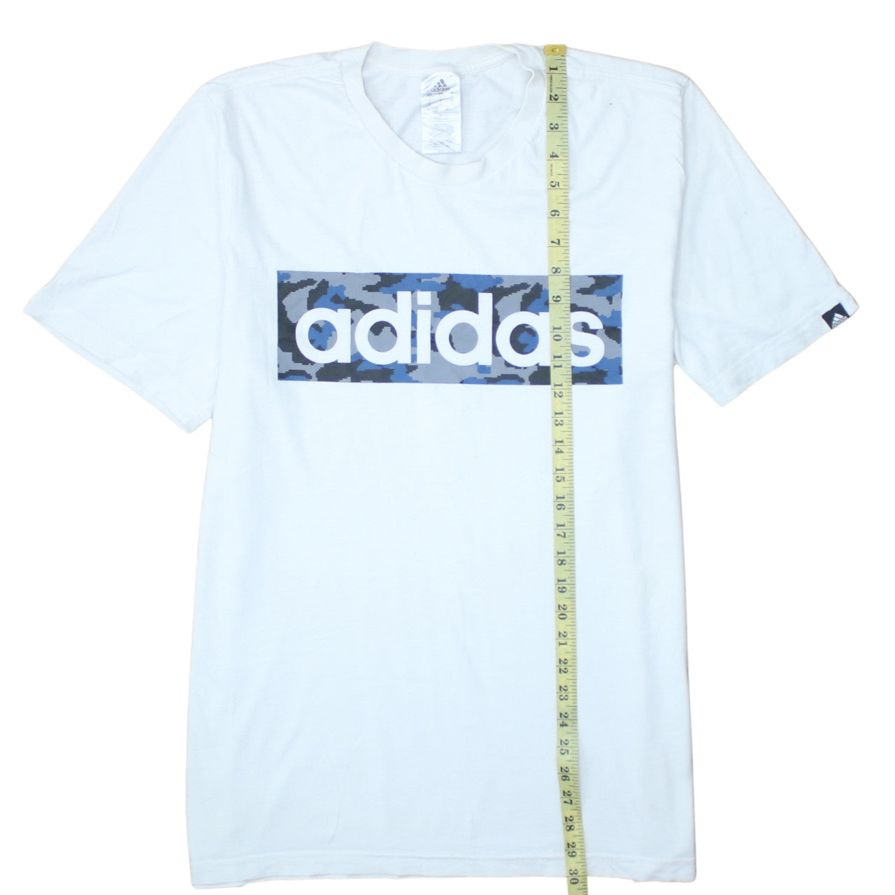 Adidas Men's White Large Graphic Logo Short Sleeve T-Shirt