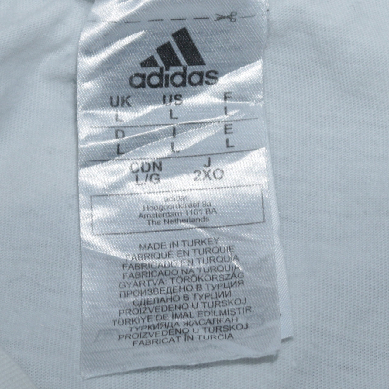 Adidas Men's White Large Graphic Logo Short Sleeve T-Shirt