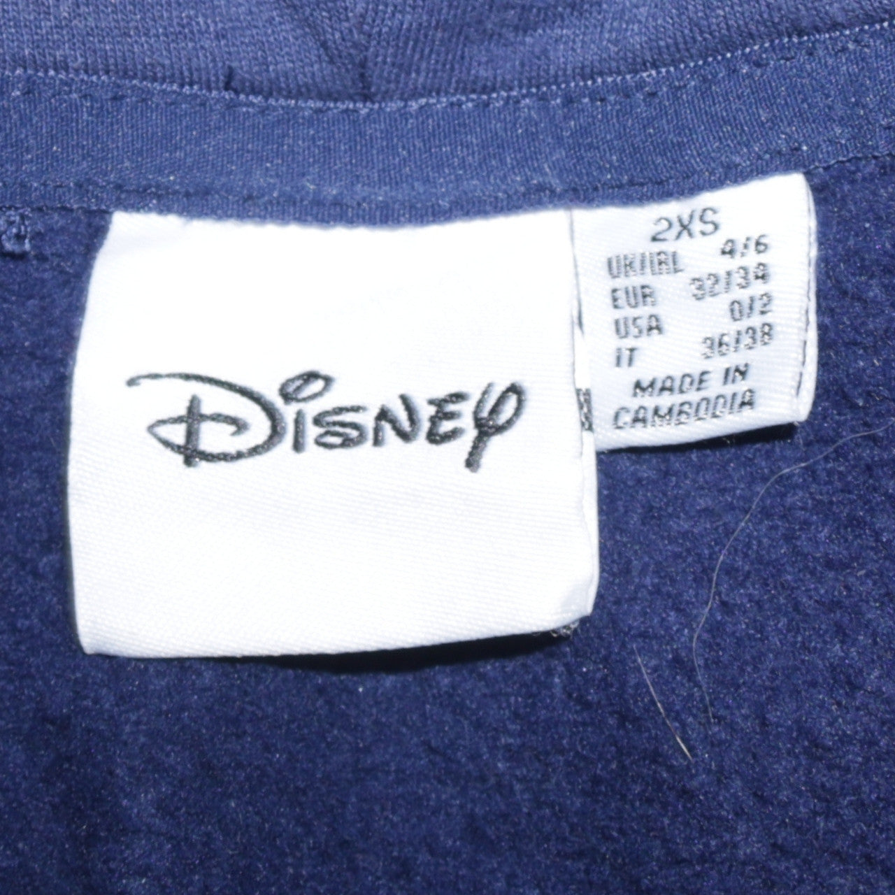 Disney Primark Women Blue Stitch Pullover Hoodie 2XS Hooded Sweatshirt