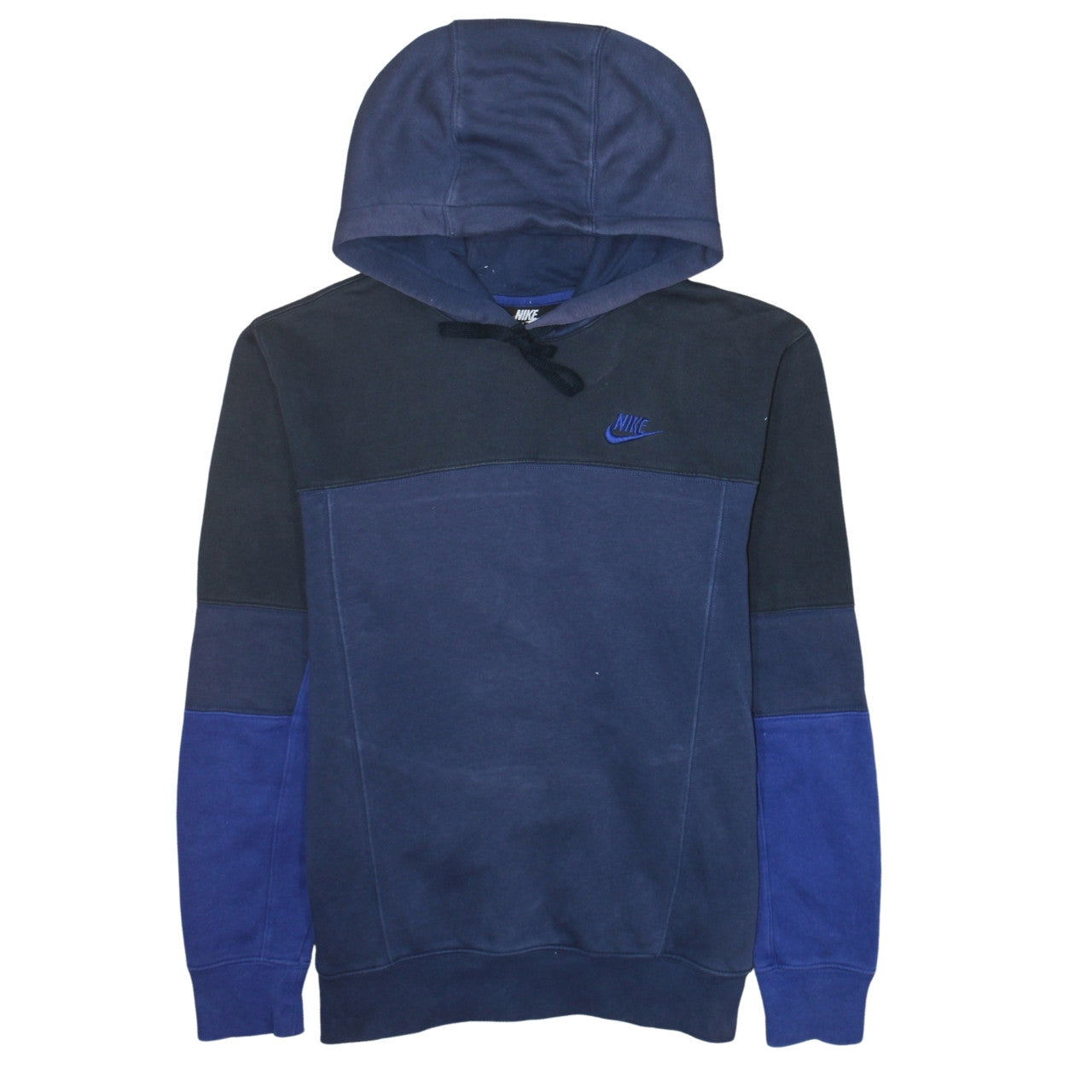 Nike Men's Blue Colour Block Pullover Hoodie XS