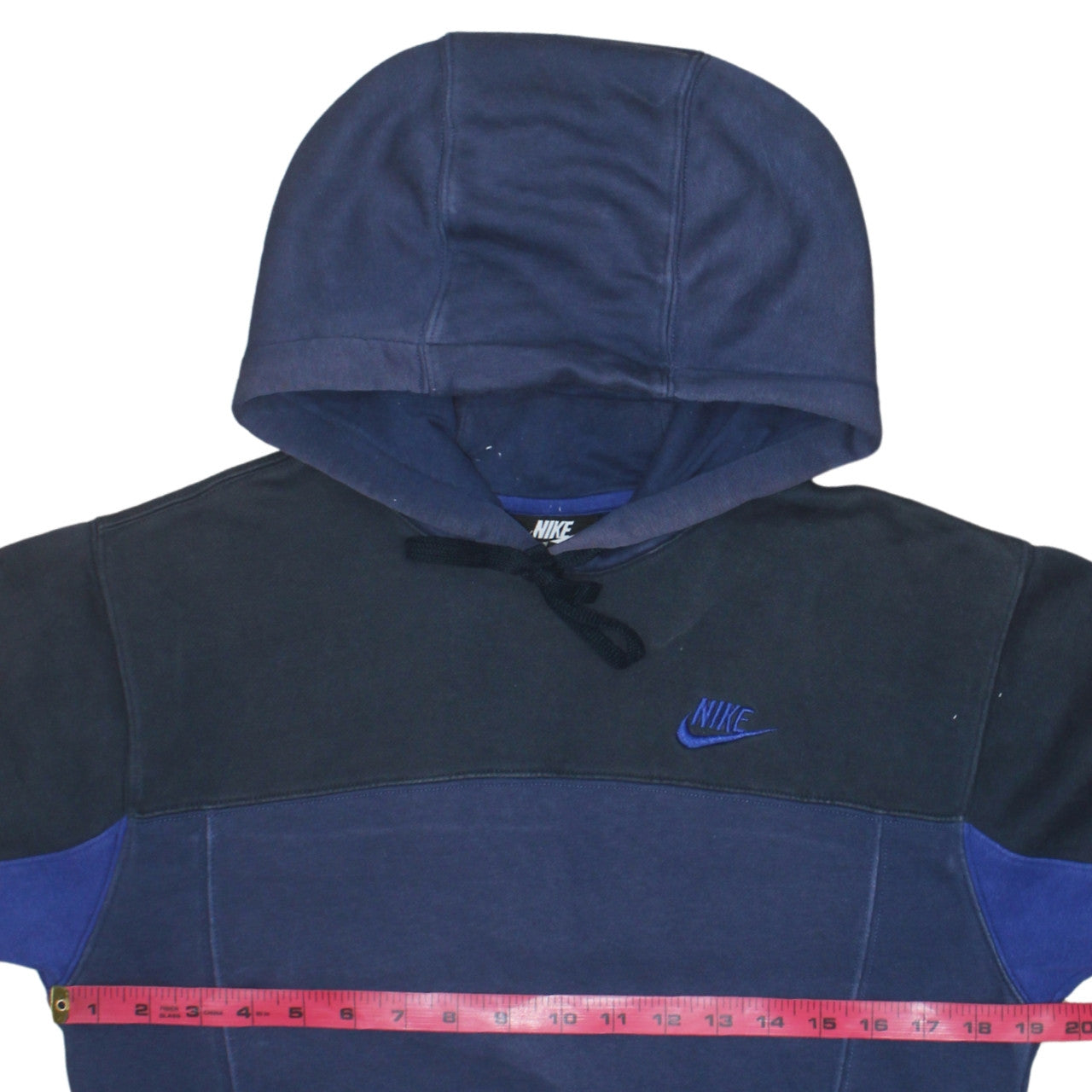 Nike Men's Blue Colour Block Pullover Hoodie XS