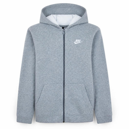 Nike Boys Grey Full Zip Hoodie XL Standard Fit Fleece Lined