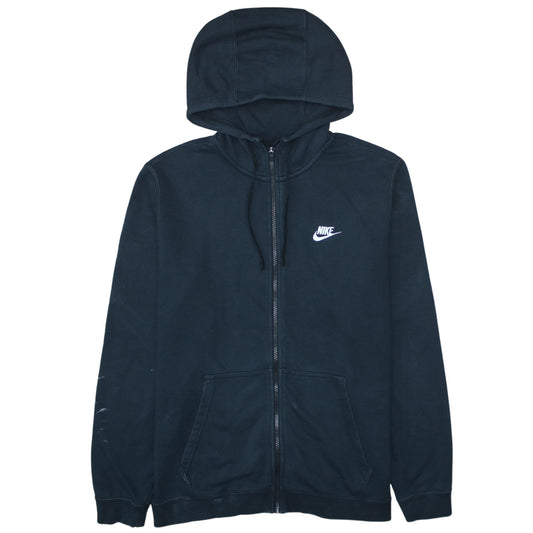 Nike Men's Black Full Zip Hoodie L Cotton Blend Sportswear