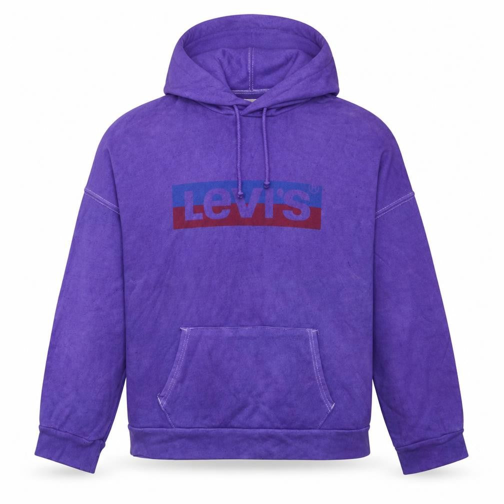 Levi's Men's Purple Pullover Hoodie Small Graphic Logo Fleece
