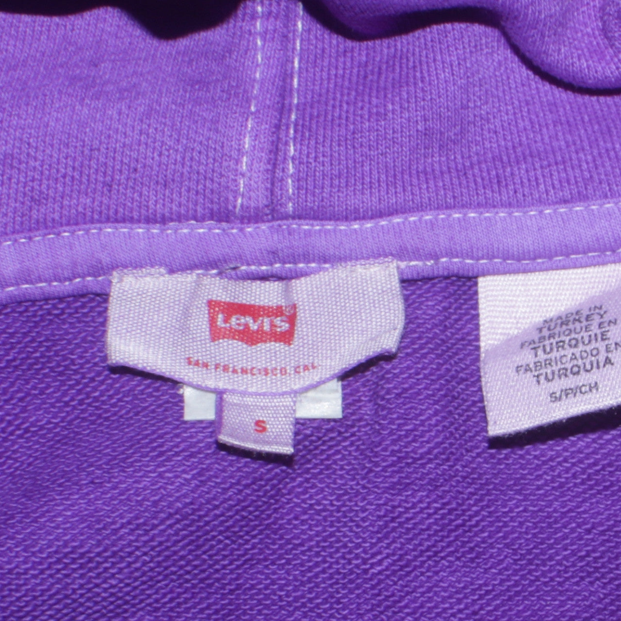 Levi's Men's Purple Pullover Hoodie Small Graphic Logo Fleece