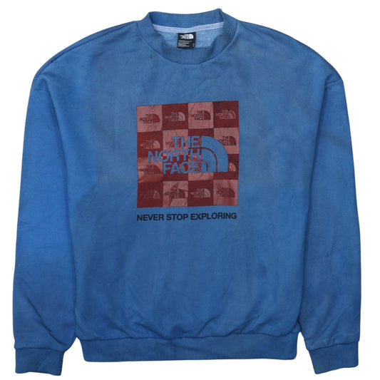 The North Face Womens Blue Medium Crew Neck Pullover Sweatshirt