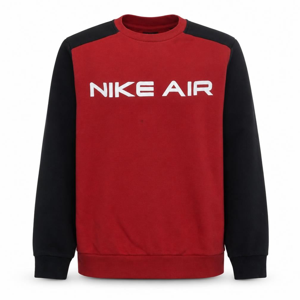 Nike Men’s Red Black Air Logo Crew Neck Sweatshirt Size M