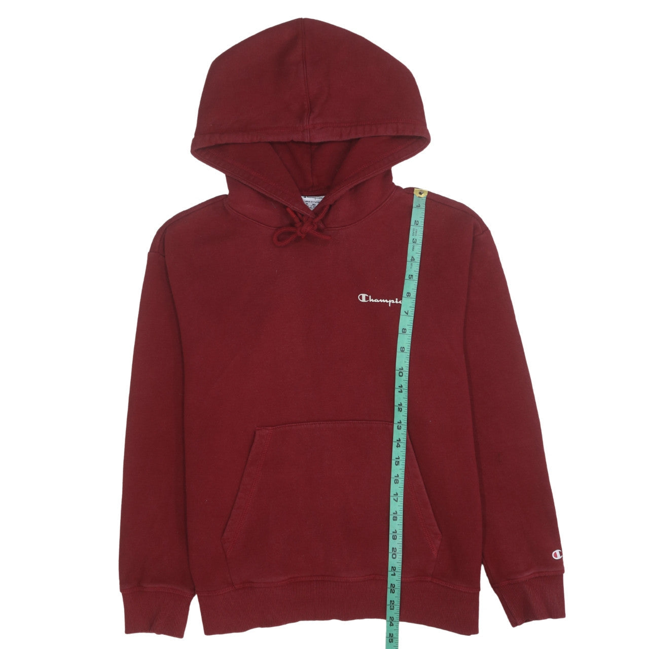 Champion Men's Red Pullover Hoodie Medium Regular Fit Logo