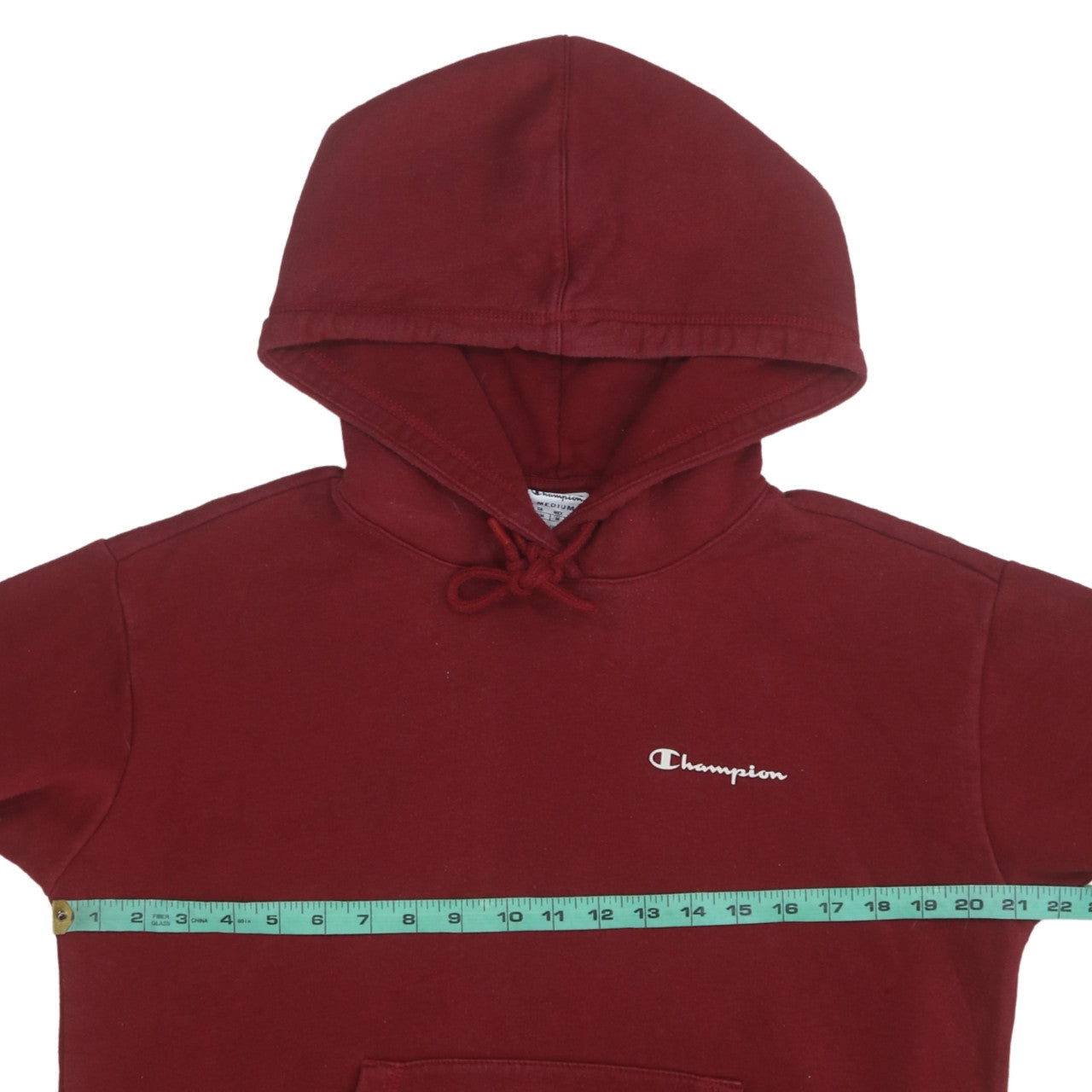 Champion Men's Red Pullover Hoodie Medium Regular Fit Logo