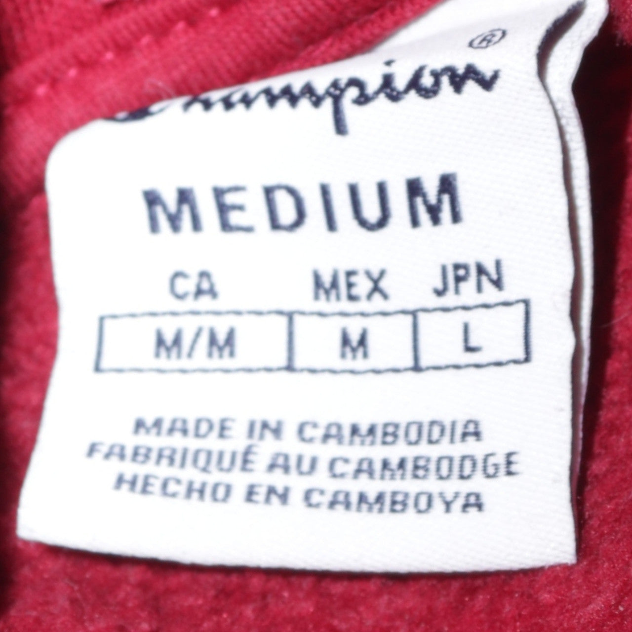 Champion Men's Red Pullover Hoodie Medium Regular Fit Logo