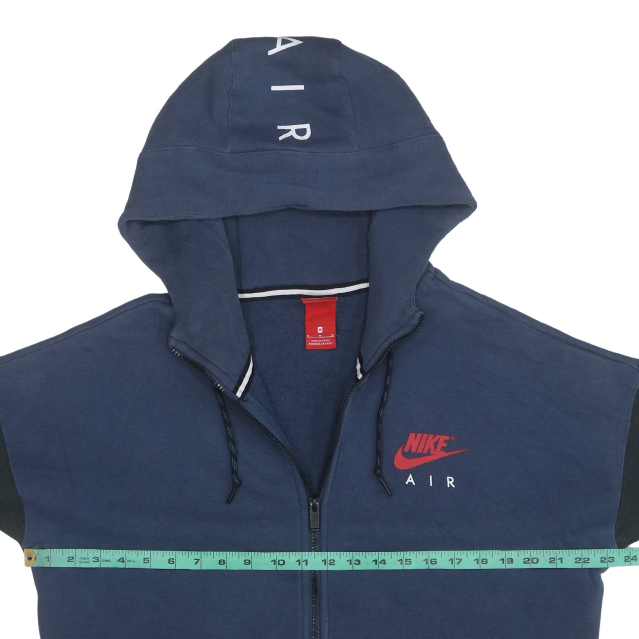 Nike Air Men's Blue Full Zip Hoodie Size M Cotton Blend