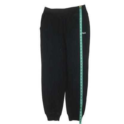 Close-up detail of Fila Men's Black Jogger Sweatpants S Regular Fit Cotton Blend