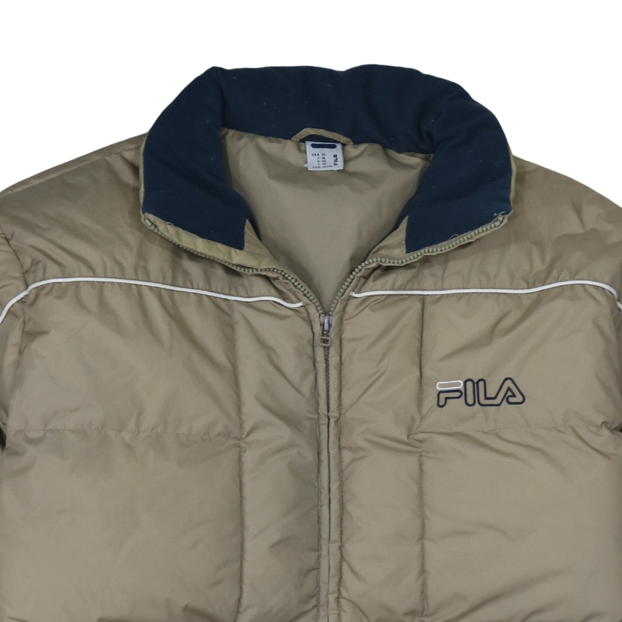 FILA Men's Beige XL Puffer Jacket Nylon Winter Sports Coat