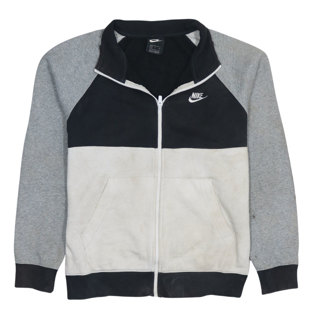 Nike Men's Black Grey White Full Zip Sweatshirt Size S