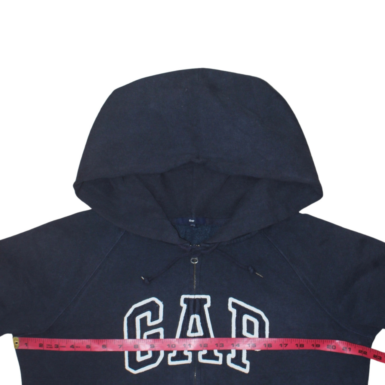 Gap Men's Blue Full Zip Hoodie Size L Regular Fit Fleece Logo Sweatshirt