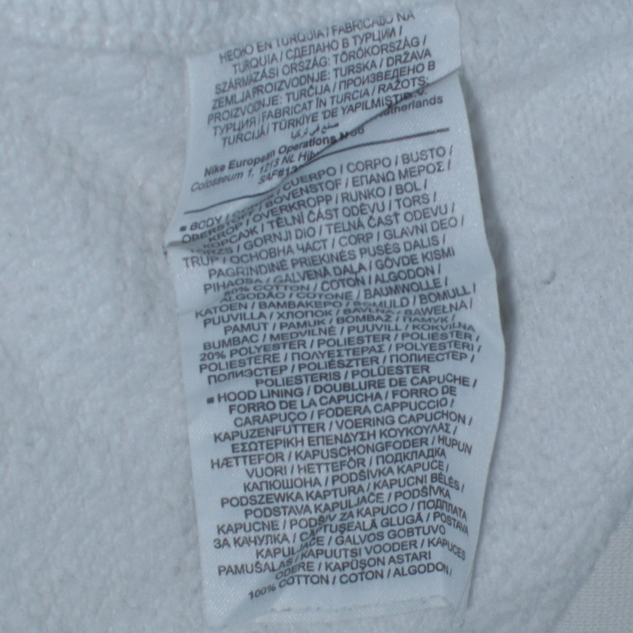 Nike Men's White Air Logo Pullover Hoodie Size M