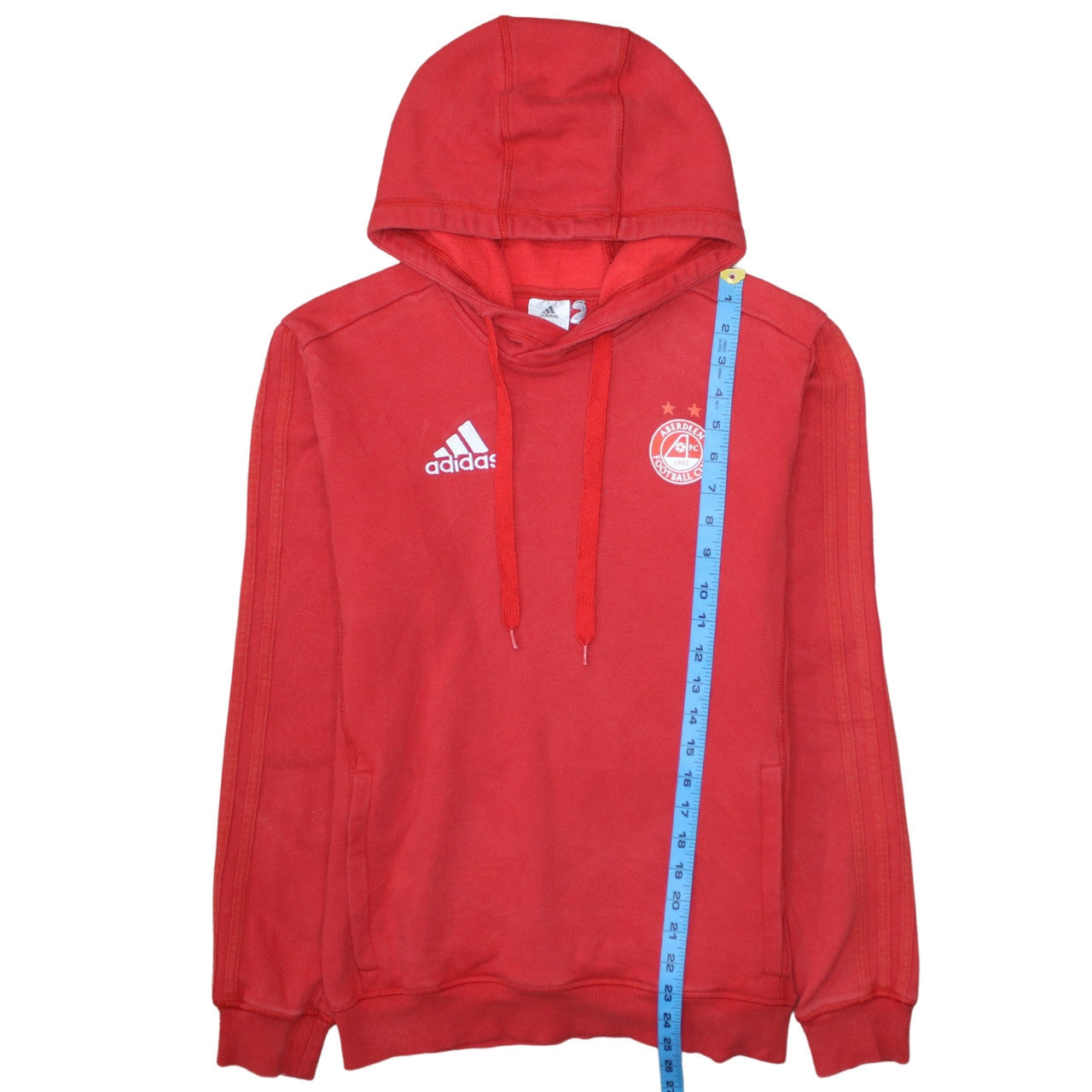 Adidas Men Red Aberdeen FC Hoodie Small Pullover Sports Style
