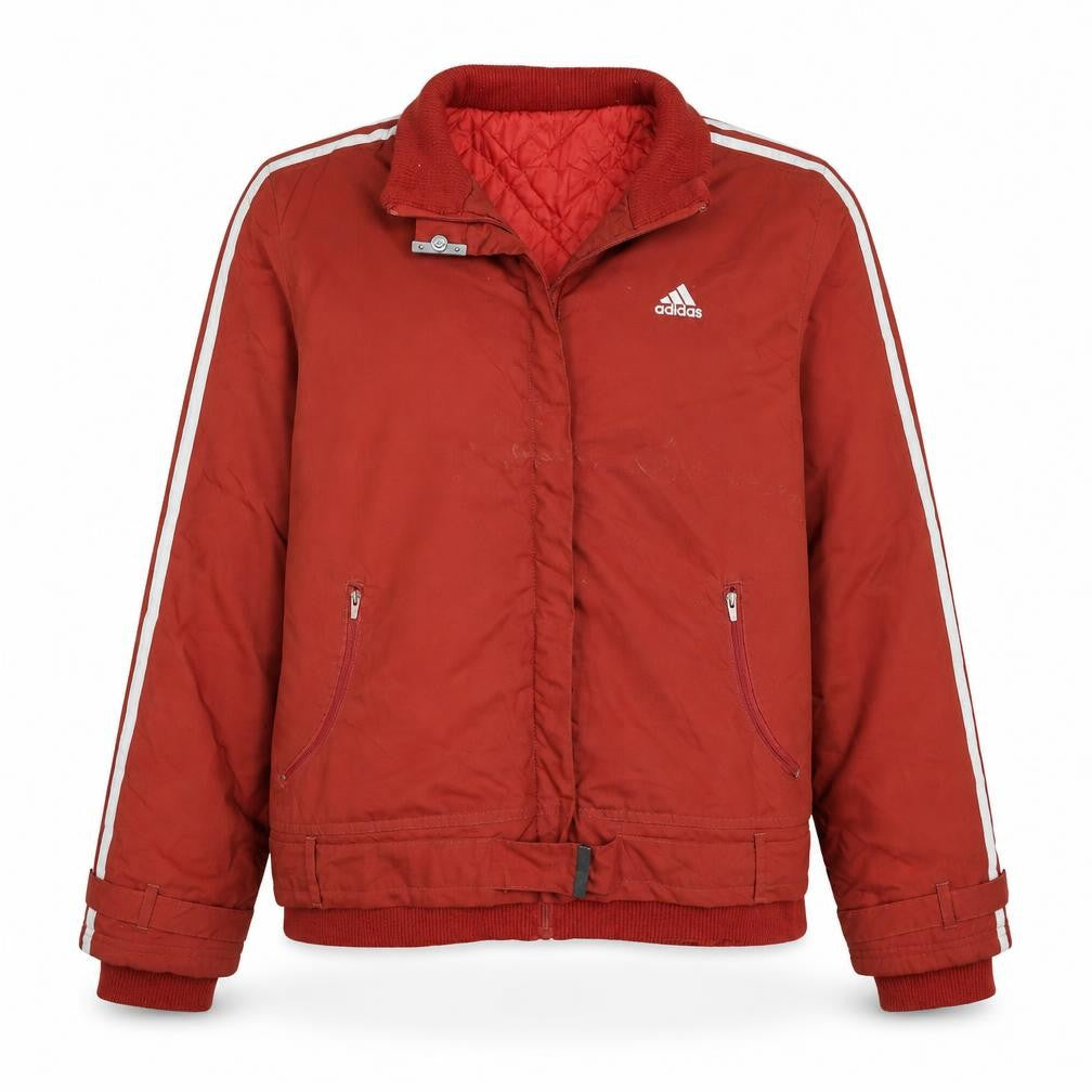 adidas Men Red Bomber Jacket XL Polyester Lined Sportswear