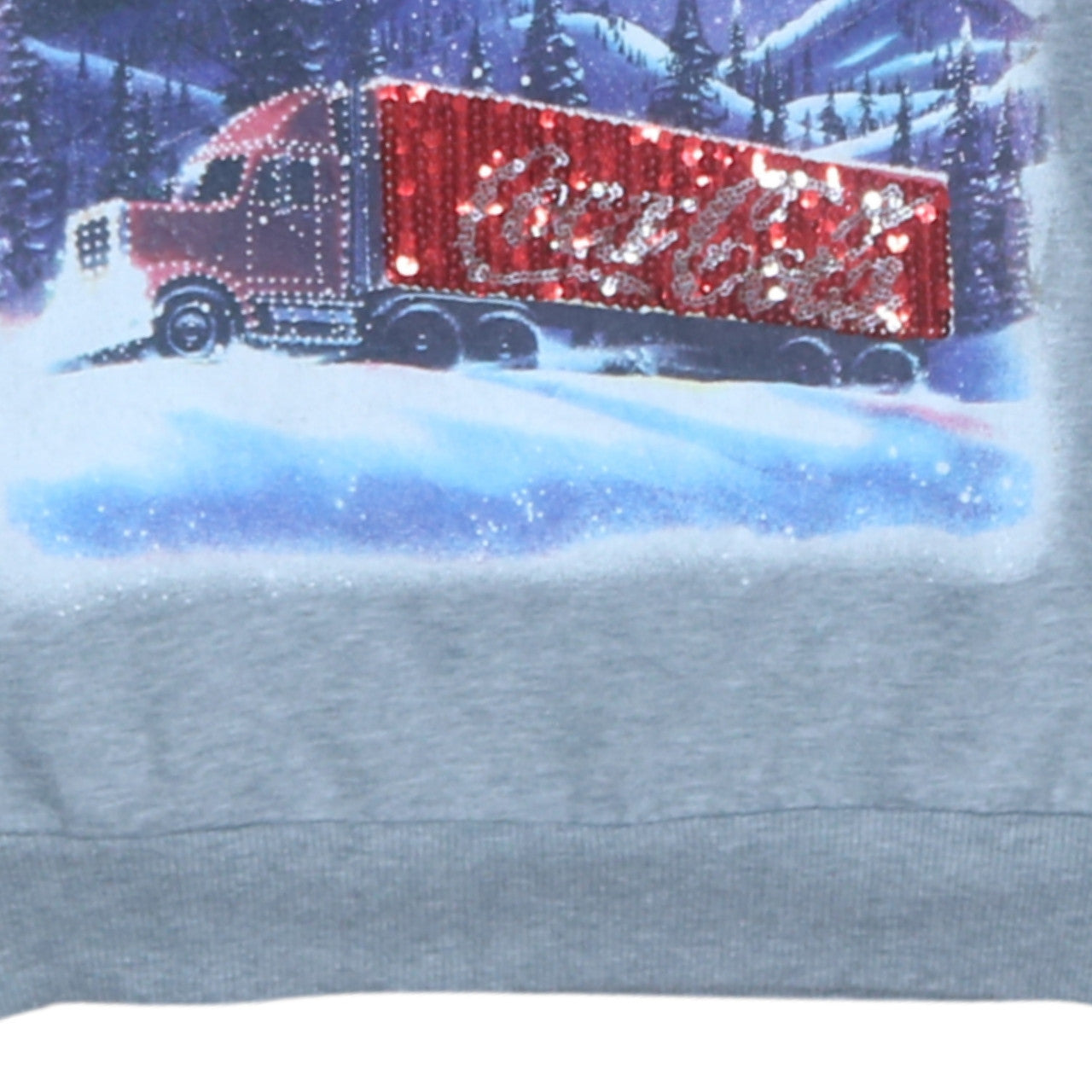 George Women Grey Coca-Cola Christmas Sequin Sweatshirt UK 12-14