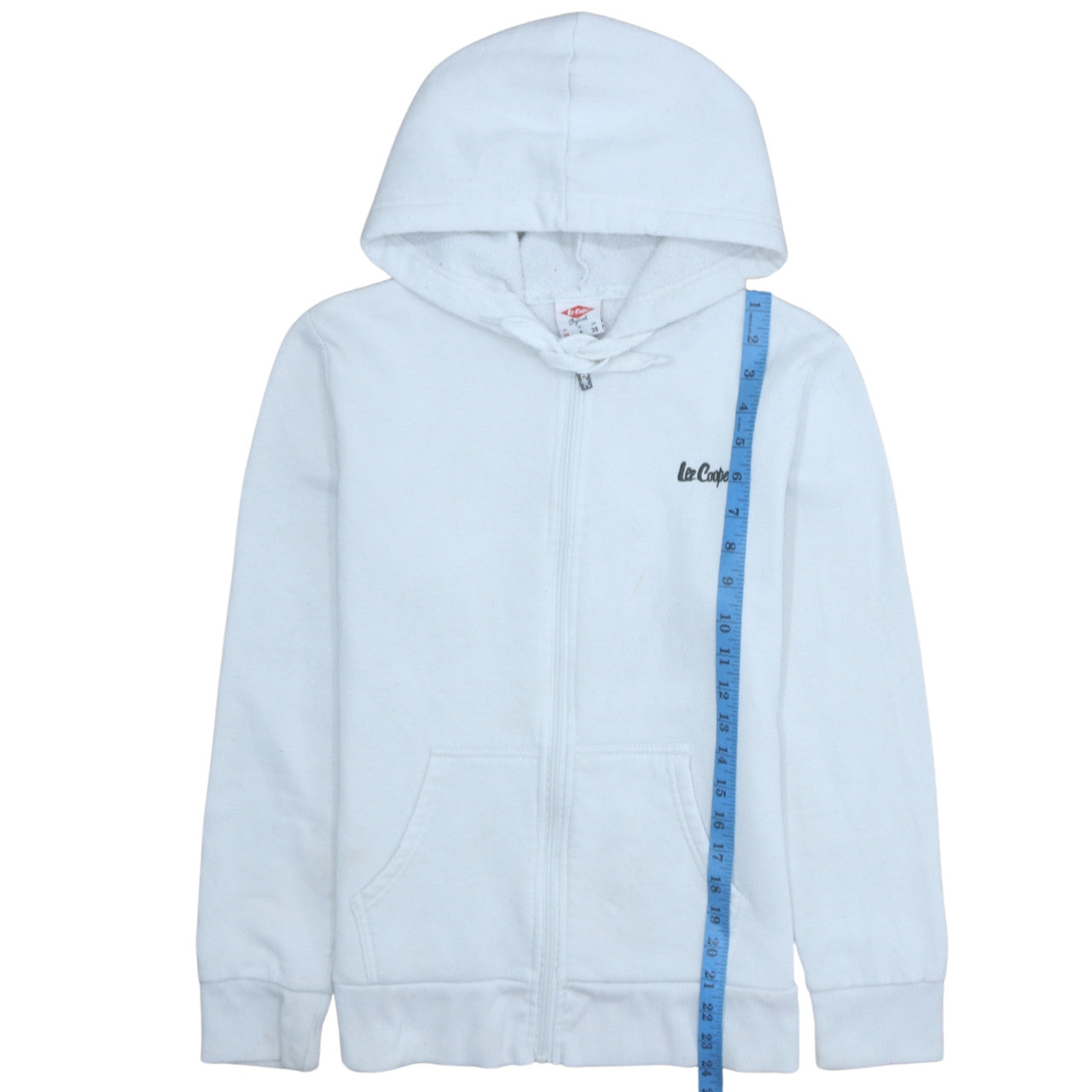 Lee Cooper Women's White Full Zip Hoodie Size 10 UK Cotton Blend Casual