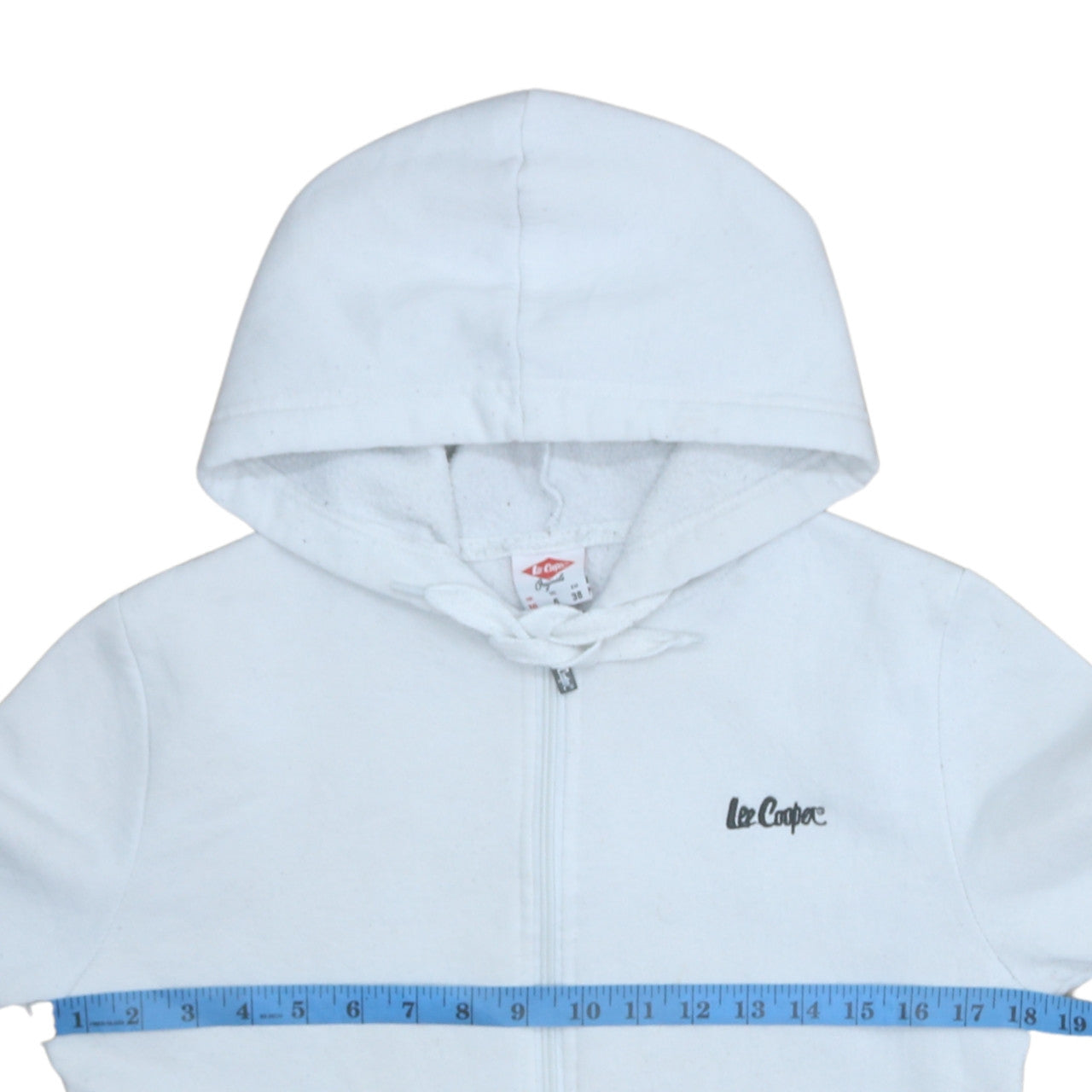 Lee Cooper Women's White Full Zip Hoodie Size 10 UK Cotton Blend Casual