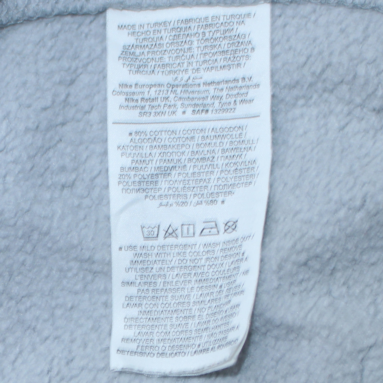 Nike Men's Grey Graphic Logo Pullover Sweatshirt M