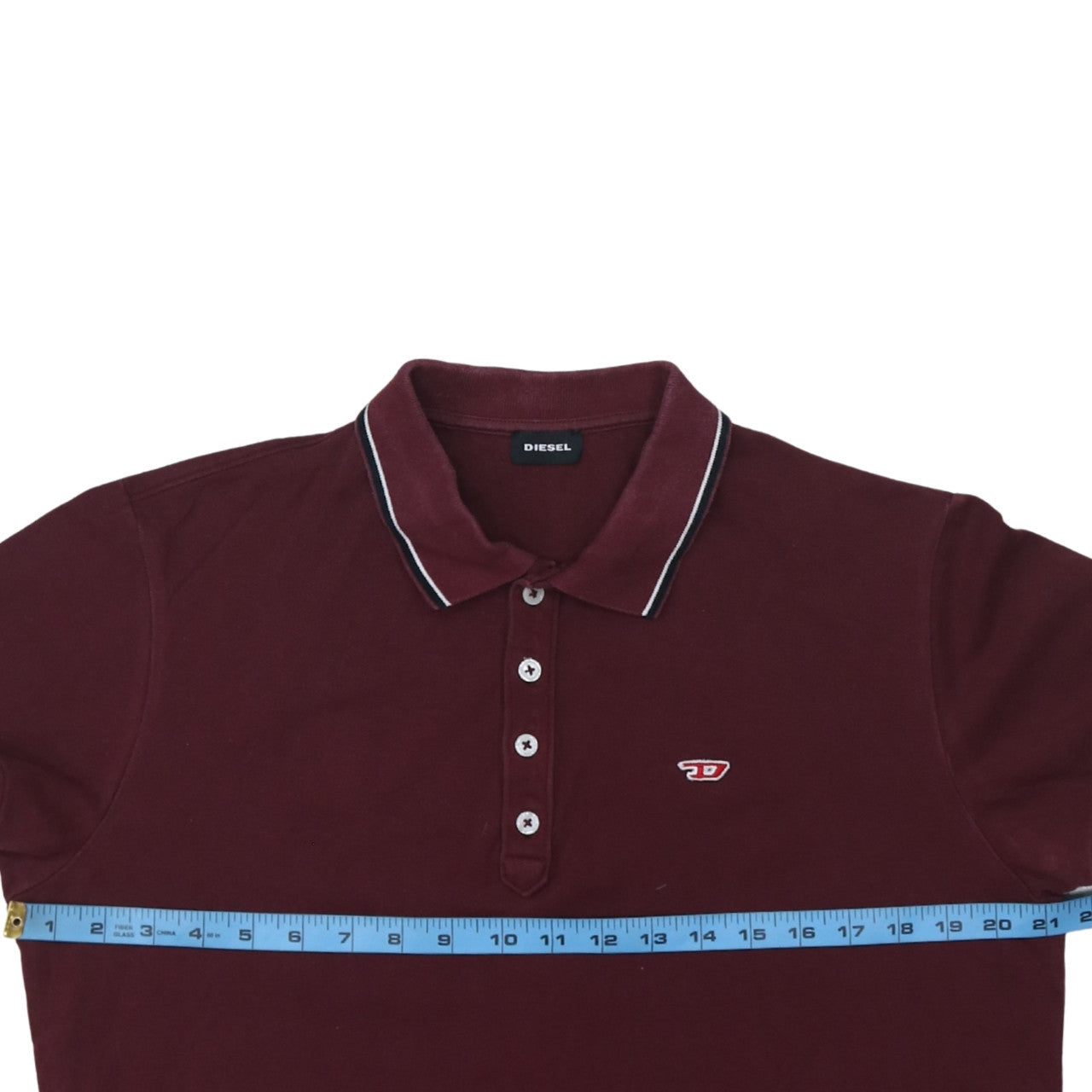 Diesel Men’s Red Cotton Polo Shirt Size L Short Sleeve Classic Fit