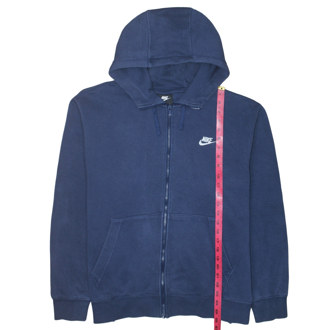 Nike Men's Blue Full Zip Hoodie XL Fleece Logo Sweatshirt