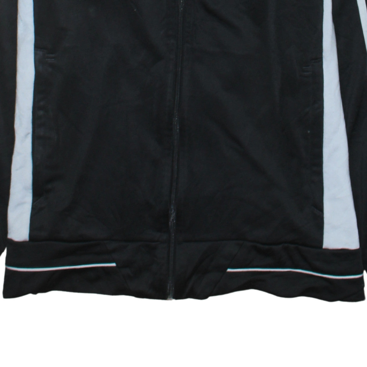 Adidas Boys Black Full Zip Hoodie Size M with White Stripes