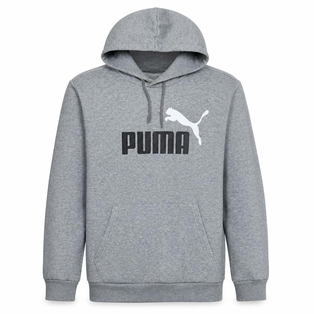 Puma Men's Grey Small Pullover Hoodie Logo Graphic Sportswear