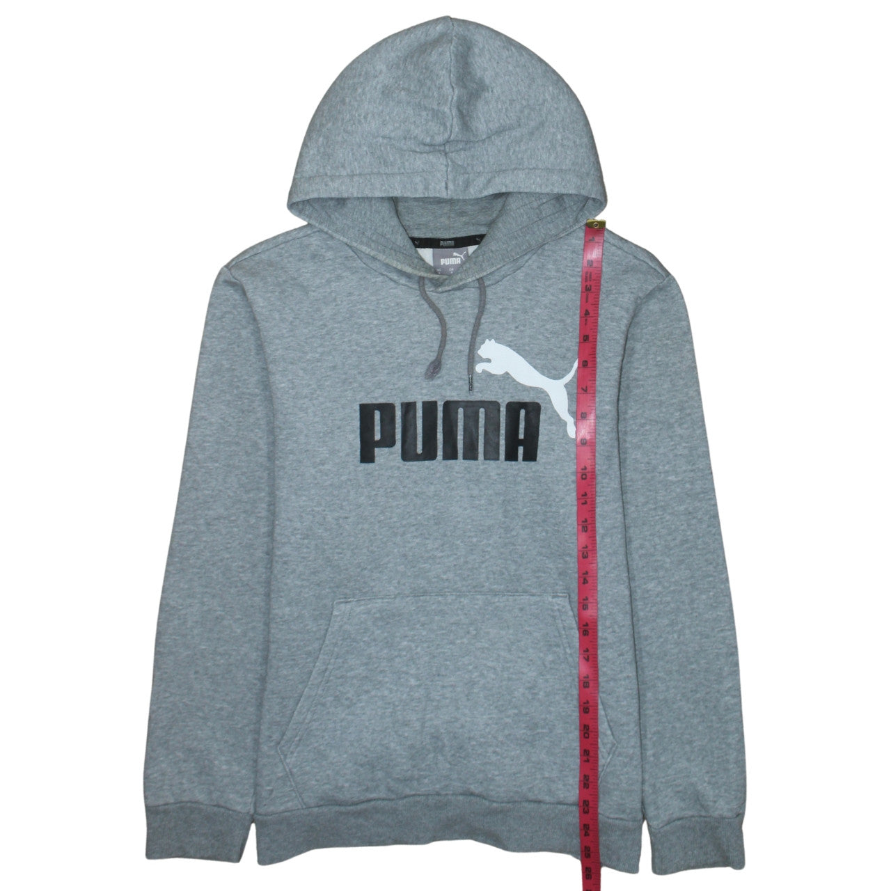 Puma Men's Grey Small Pullover Hoodie Logo Graphic Sportswear