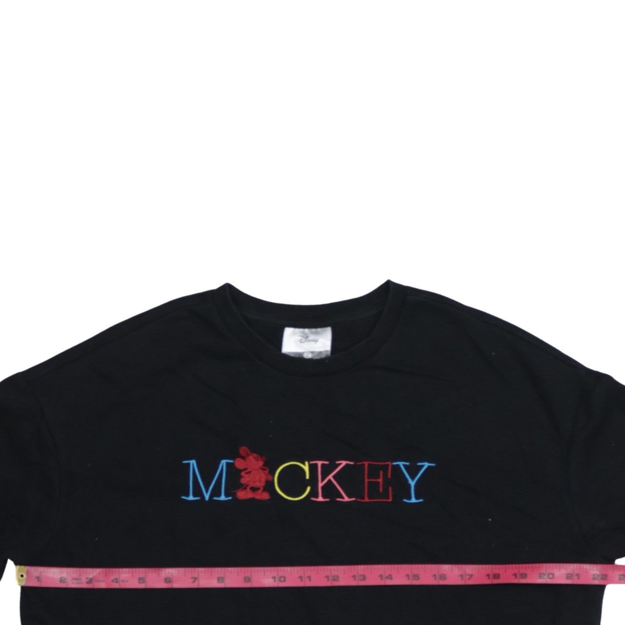 Disney C&A Women's Black Mickey Embroidered Pullover Sweatshirt M