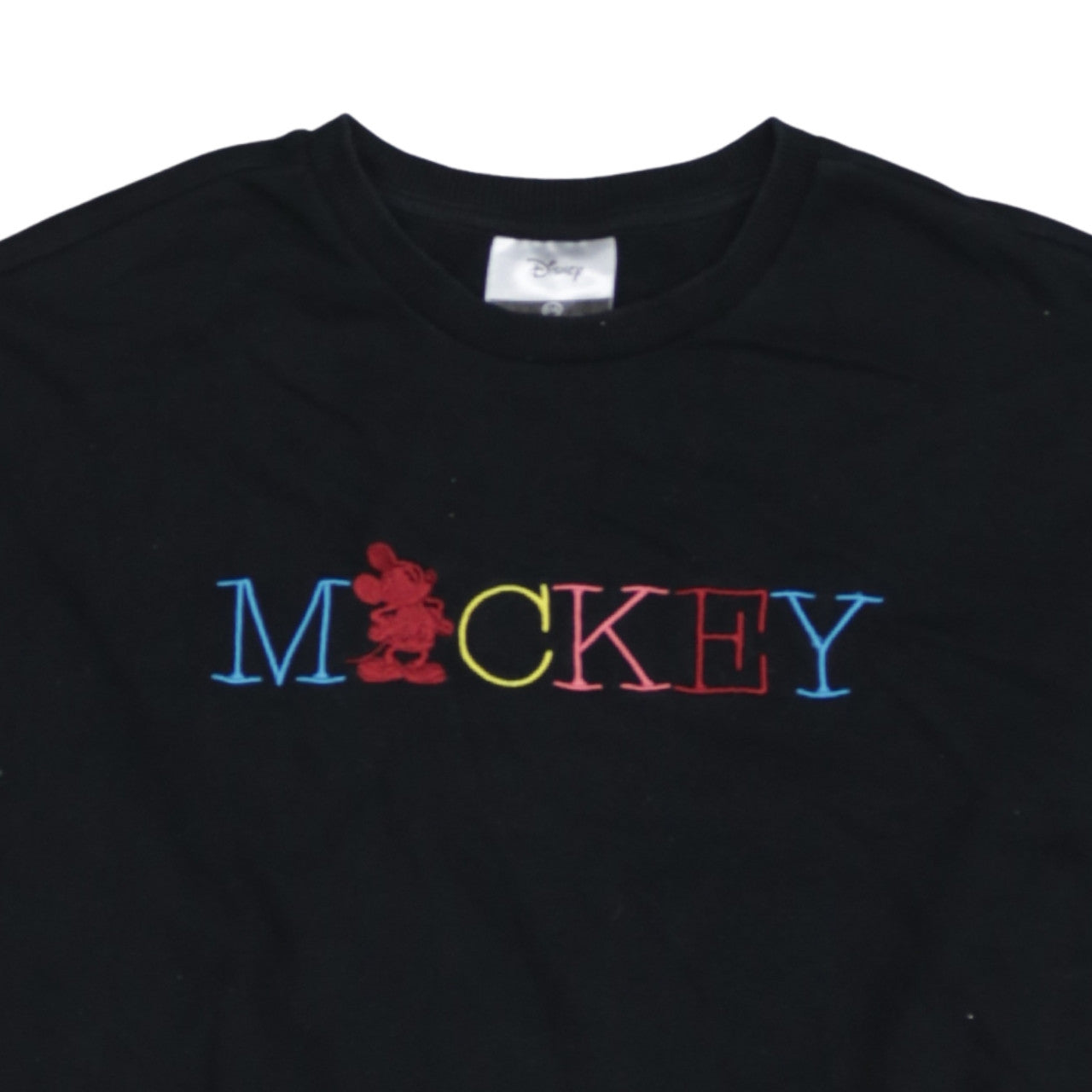 Disney C&A Women's Black Mickey Embroidered Pullover Sweatshirt M