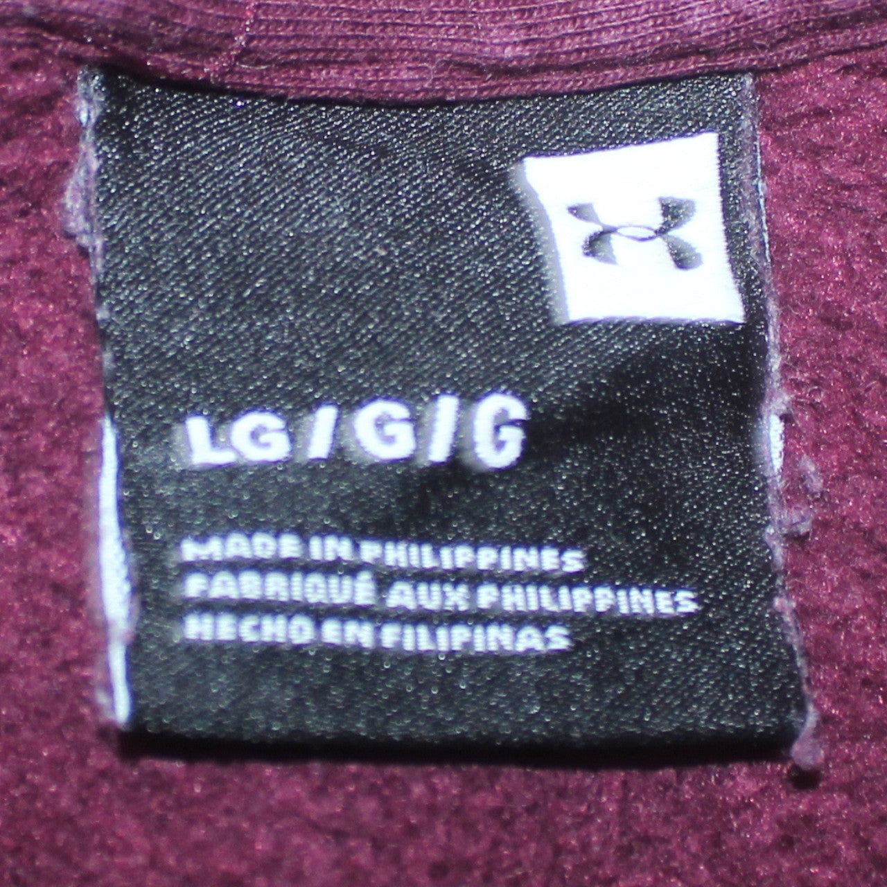 Under Armour Womens Burgundy Hoodie Size L Cotton Blend Pullover