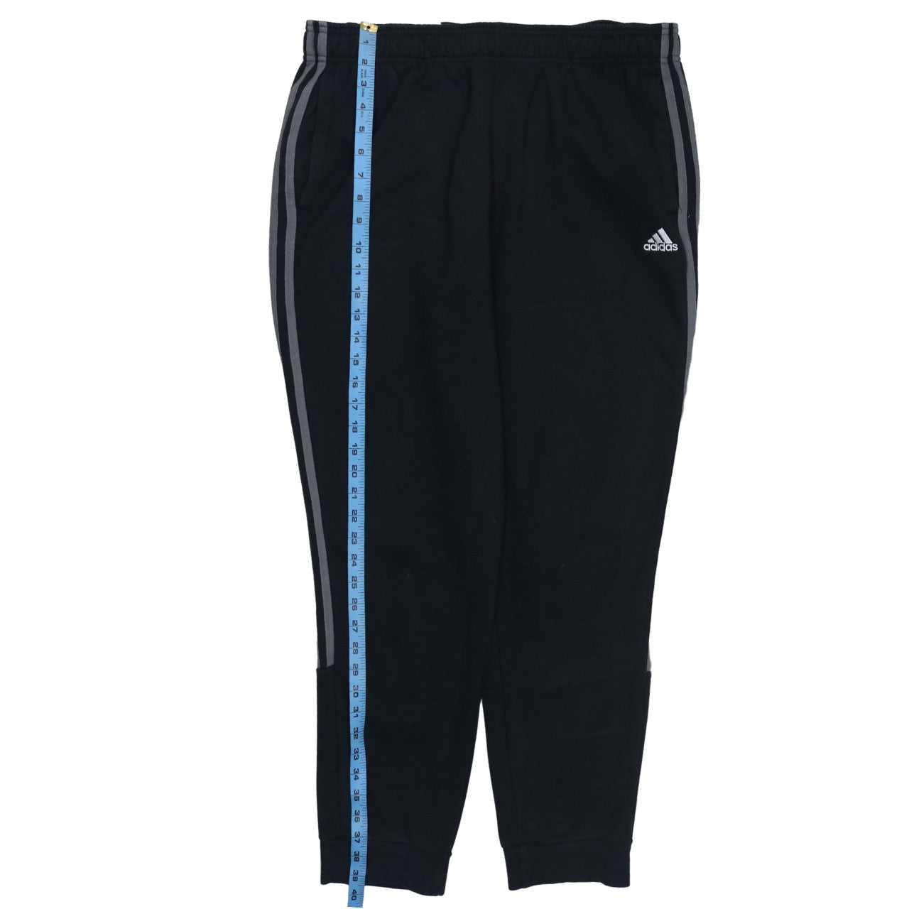Adidas Men's Black Jogger Sweatpants M Tapered Fit Side Stripe