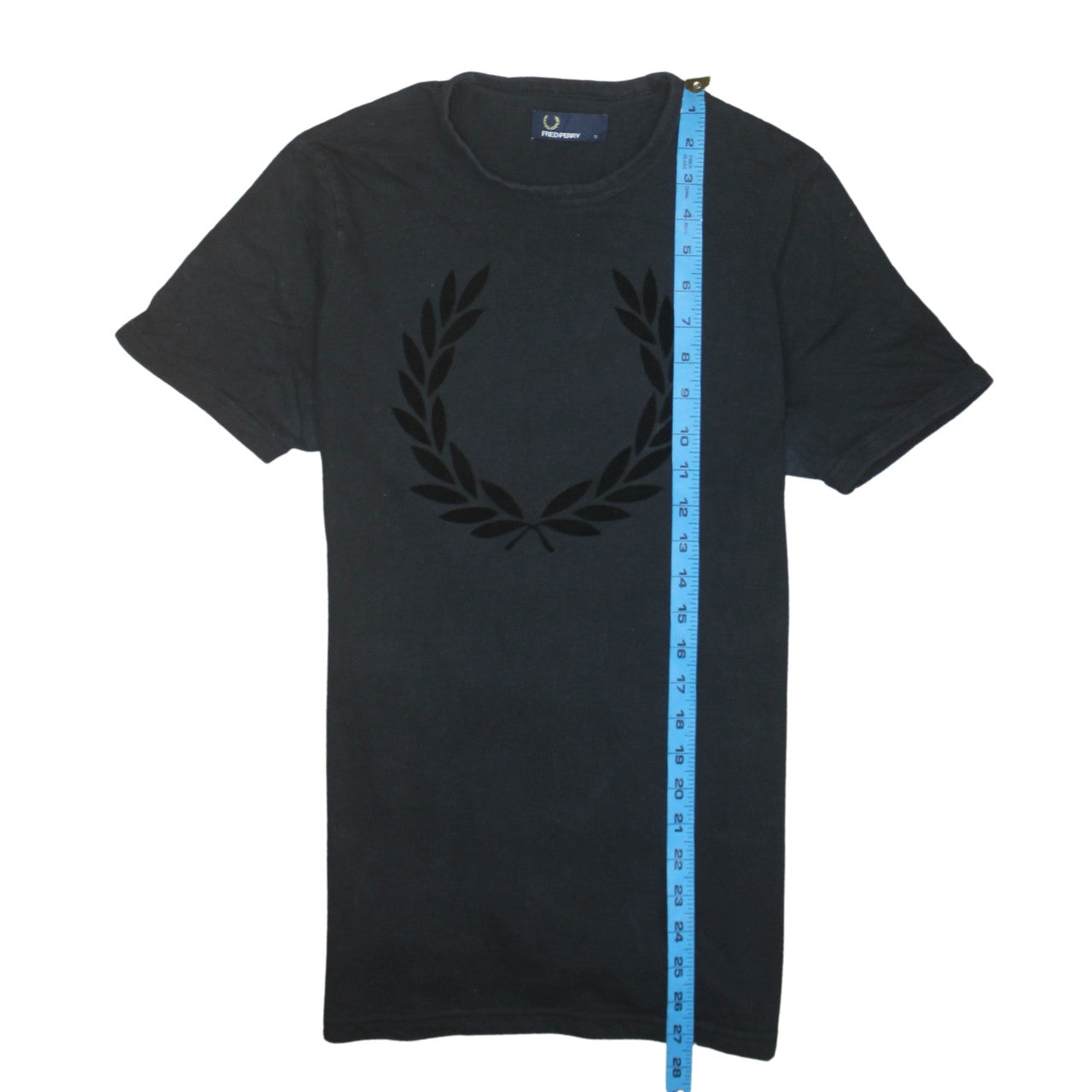 Fred Perry Men's Black Small Crew Neck Cotton Logo T-Shirt