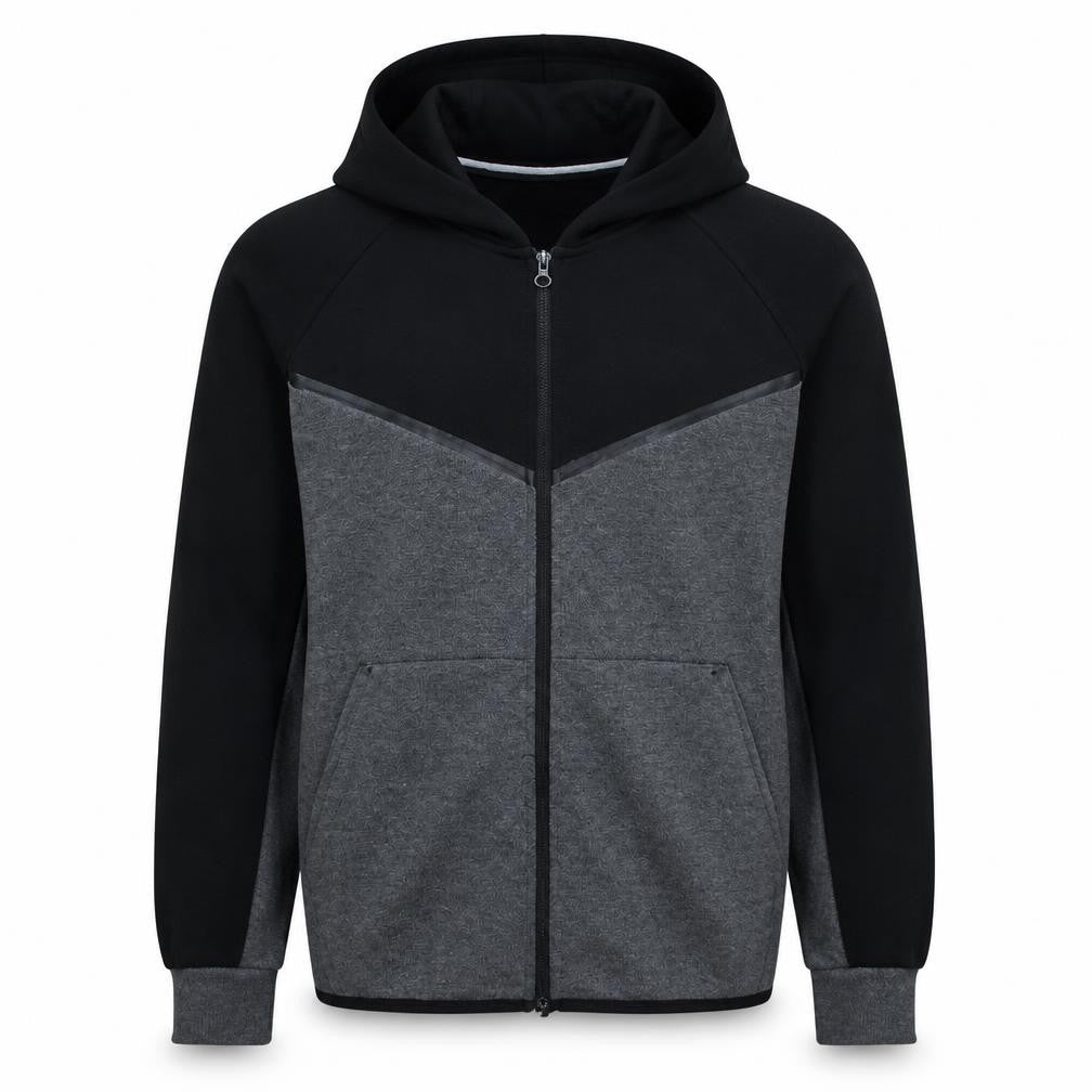 Nike Men Black Grey Full Zip Hoodie S Sportswear