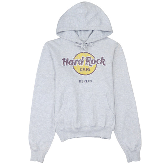 Hard Rock Cafe Berlin Grey Pullover Hoodie Unisex Small Music Logo