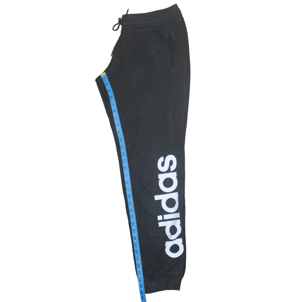 Adidas Women's Black Joggers L Climalite Tapered Fleece Sportswear