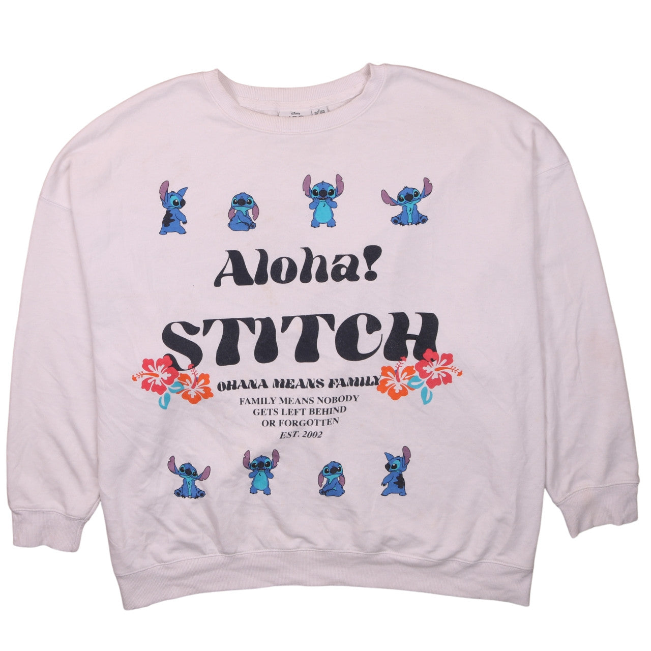 Disney Stitch Pink Sweatshirt Women XL Primark Graphic Print Pullover