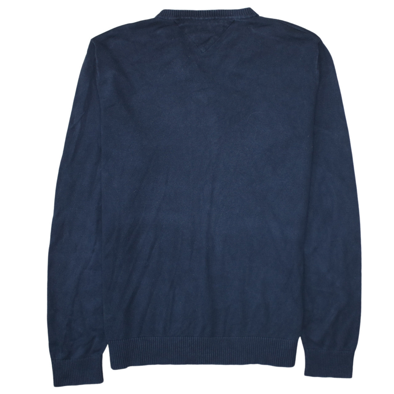 Tommy Hilfiger Men's Blue V-Neck Cotton Jumper Size L