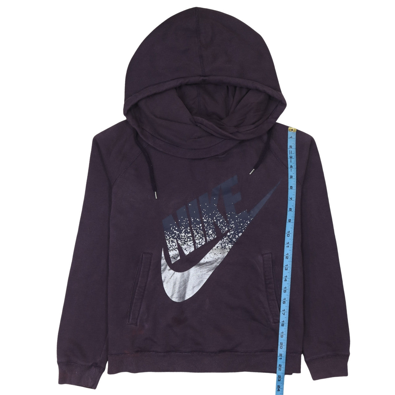 Nike Womens Purple Pullover Hoodie Size M Graphic Print Sweatshirt