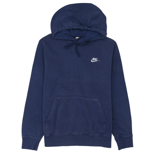 Nike Men's Blue Pullover Hoodie Size S Logo Fleece Sweatshirt