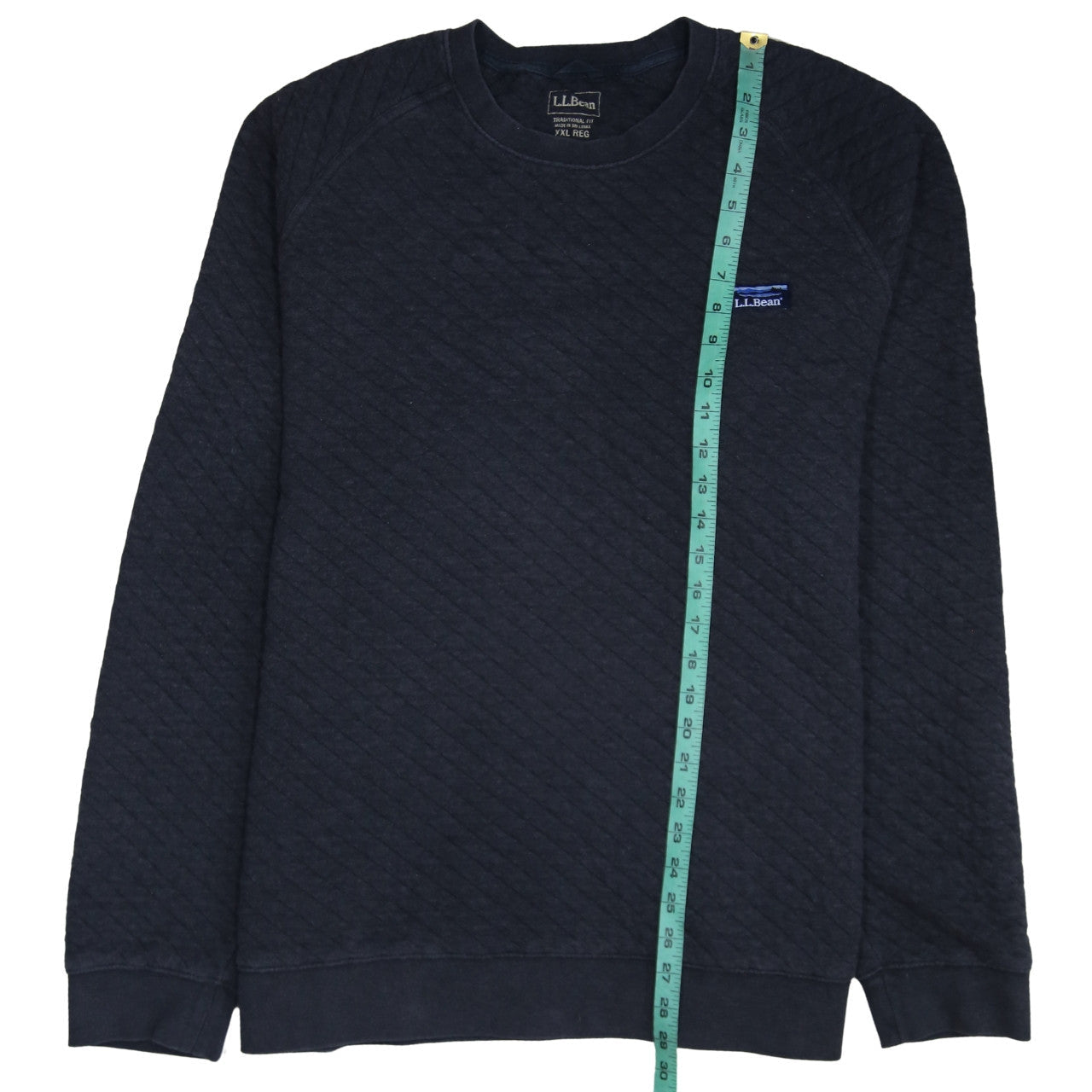 L.L.Bean Mens Blue 2XL Traditional Fit Quilted Crew Neck Sweatshirt