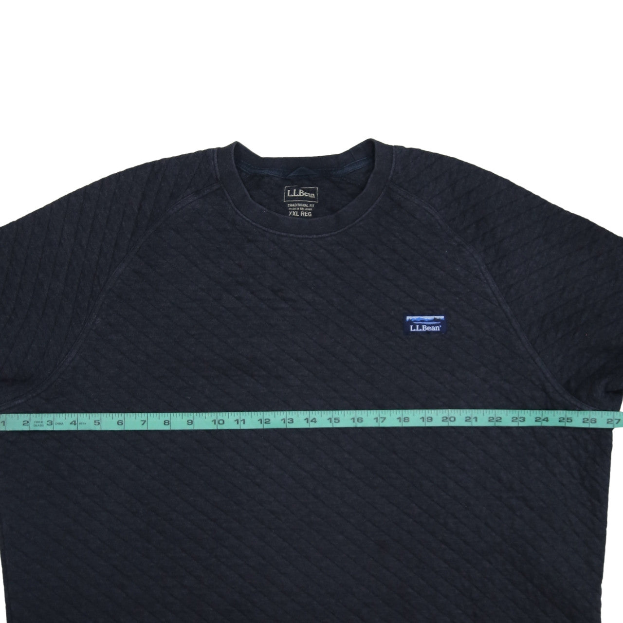 L.L.Bean Mens Blue 2XL Traditional Fit Quilted Crew Neck Sweatshirt